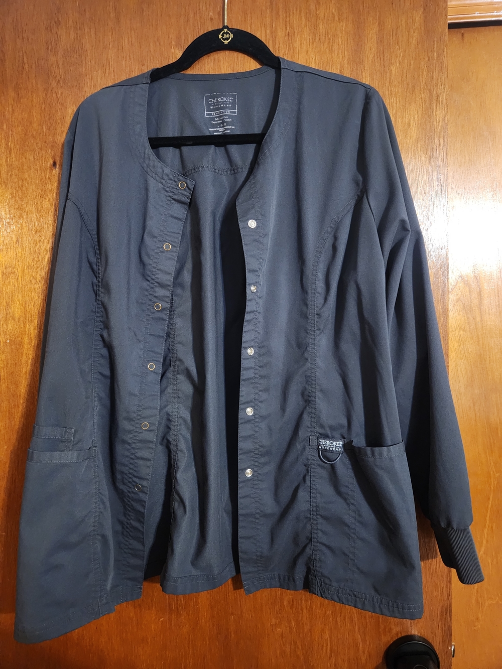 Cherokee Workwear Women's Gray Snap-Front Jacket